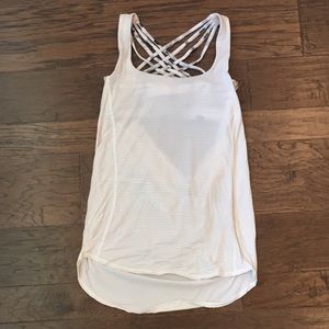 Lulu Lemon draped back top with strappy bra